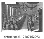 Banquet in Nuremberg, 1649, anonymous, Matthaeus Merian (possibly), after Joachim von Sandrart, 1650 - 1663 Banquet presented by the Swedish commander-in-chief and later King Karl.
