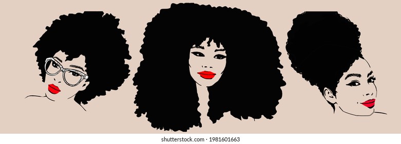 Bantu Women Illustration On Fashion Banner 