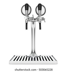 Bar Beer Tap Closeup On A White Background. 3d Rendering