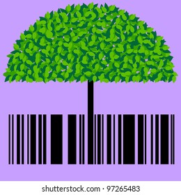 Bar code with a tree