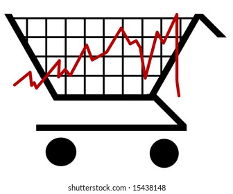 Bar Graph Made Out Shopping Cart Stock Illustration 15438148 | Shutterstock