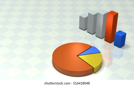 Bar Graph Pie Chart Background Image Stock Illustration 516418048