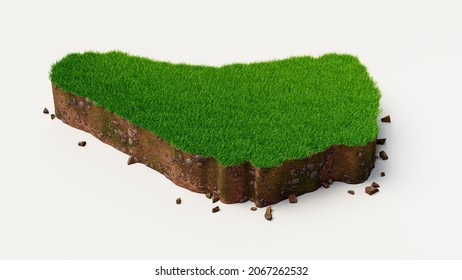 Barbados country Grass and ground texture map 3d illustration 