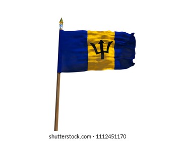Barbados Flag Isolated Silk Waving Flag Stock Illustration 1112451170 ...