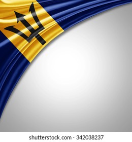 Barbados flag  of  silk with copyspace for your text or images 