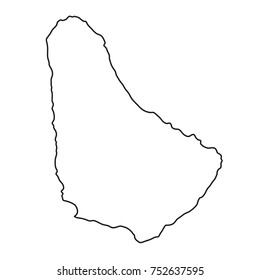 Barbados map of black contour curves of illustration. Raster copy.