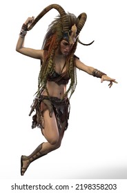 Barbarian Woman 3D Render Illustartion