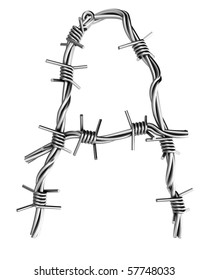Barbed wire alphabet, A