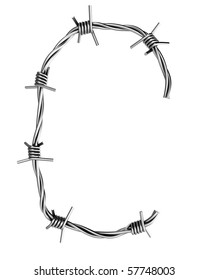 Barbed wire alphabet, C