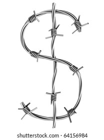 Barbed wire alphabet, dollar symbol