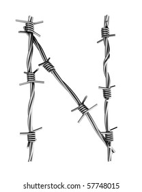 Barbed wire alphabet, N