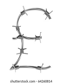 Barbed wire alphabet, pound symbol
