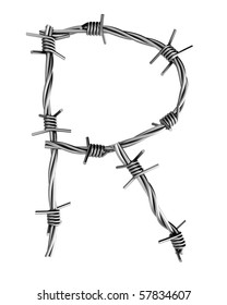 Barbed wire alphabet, R