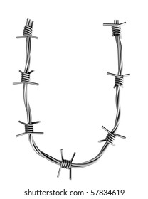 Barbed wire alphabet, U