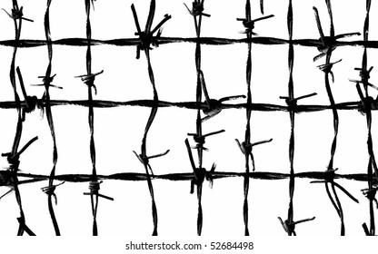 Vector Silhouette Barbed Wire Lines Types Stock Vector (Royalty Free ...