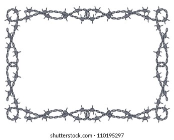 Barbed Wire Frame Isolated