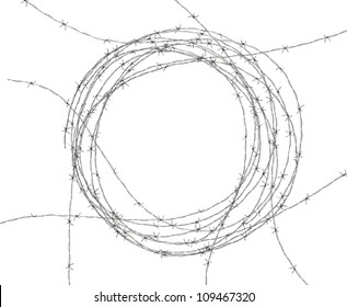 Barbed Wire isolated on white