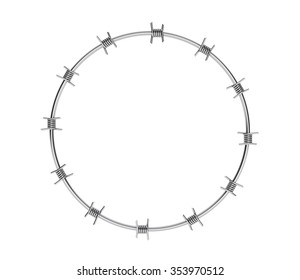 Barbed Wire ring on a white background - Shutterstock ID 353970512