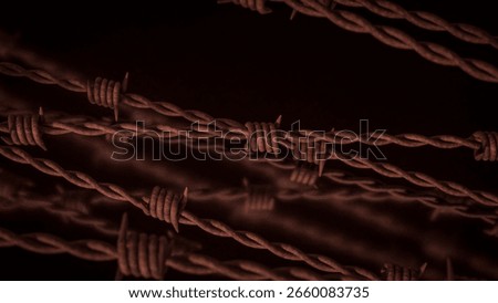 Barbed wire Rusty for Abstract Background 3d Rendering.