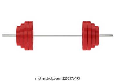 Barbell tool used in the gym to lift weights by those who train. 3d render. 3D Illustration - Powered by Shutterstock