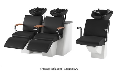 Barber Chair Isolated. Salon Spa Head Wash. 