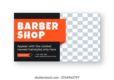 Barber shop banner or cover design - Powered by Shutterstock