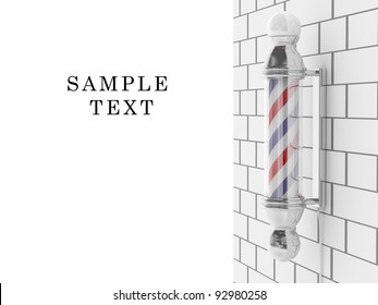 Barber shop pole. Hairdresser symbol. 3D icon on white background - Powered by Shutterstock