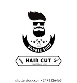 Barber Shop Vector Logo Design, Anyone want to start a hair cut service then you can download this logo for your business. - Powered by Shutterstock