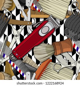 barber tools pattern illustration