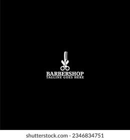 Barbershop logo Template icon isolated on dark background - Powered by Shutterstock