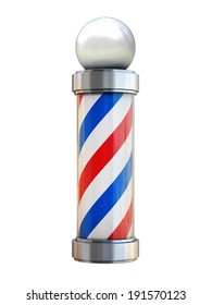 Barbershop Pole Isolated On White