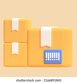 barcode in 3d render for graphic asset web presentation or other