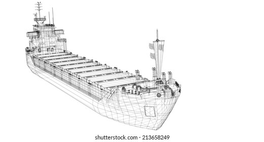 Barge Cargo Model Body Structure Wire Stock Illustration 213658249 ...