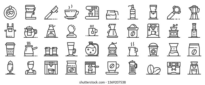 Barista icons set. Outline set of barista icons for web design isolated on white background - Powered by Shutterstock