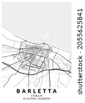 Barletta, Italy City Map - Barletta City White Map Poster Wall Art Home Decor Ready to Printable
