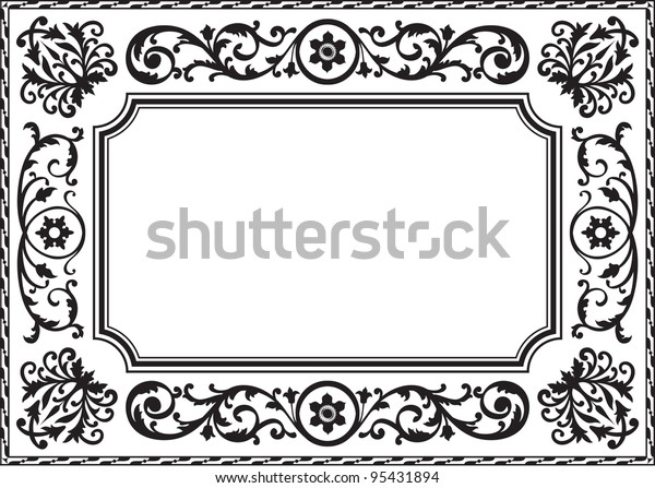 Baroque frame black and\
white