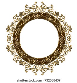 Baroque Frame Metal Texture Ornament Background Stock Illustration ...