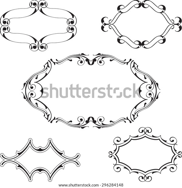 Baroque frame set is\
isolated on\
white