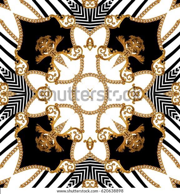Baroque Geometric Pattern Stock Illustration 620638898 | Shutterstock