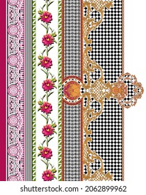 Baroque Motif Flowers Borders Color Full Stock Illustration 2062899962 ...