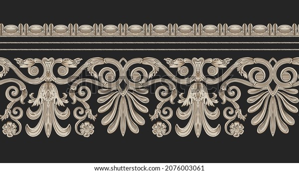 baroque ornament motif border design stock
illustration for
shirt
