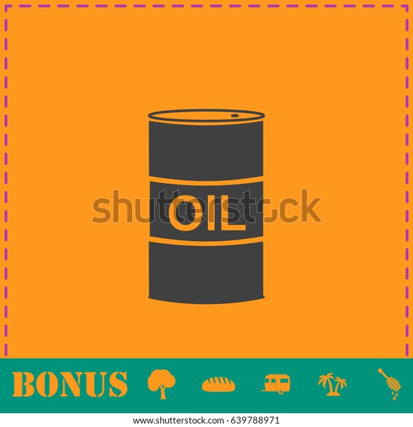 Barrel oil icon flat. Simple illustration\
symbol and bonus\
pictogram