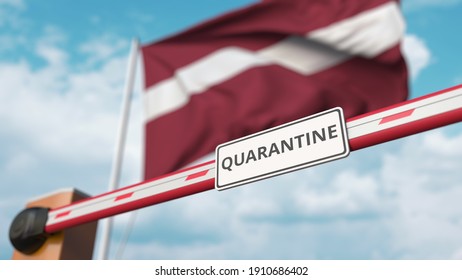 Barrier Gate Quarantine Sign Being Closed Stock Illustration 1910686402 ...