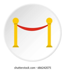 Barrier Rope Icon In Flat Circle Isolated  Illustration For Web