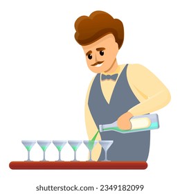 Bartender pours icon. Cartoon of bartender pours icon for web design isolated on white background - Powered by Shutterstock