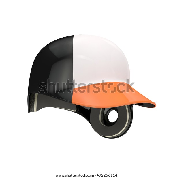 black and orange batting helmet