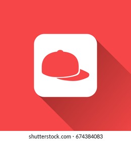 Baseball cap icon with long shadow