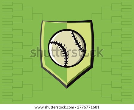 A baseball emblem with tournament bracket. Vector EPS 10 available