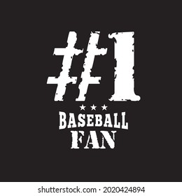 Baseball Fan Number Hastate 1