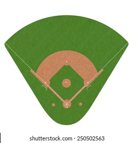 Baseball field Diamond base on green grass Baseline for a baseball sport game isolated on white background